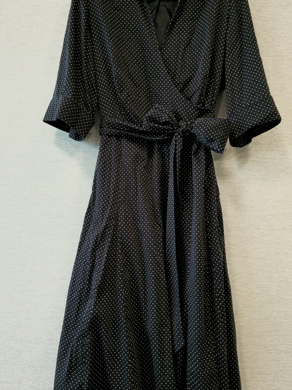 Lane Bryant Black & White Polka Dot Wrap Midi Dress